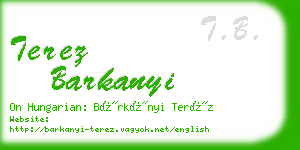 terez barkanyi business card